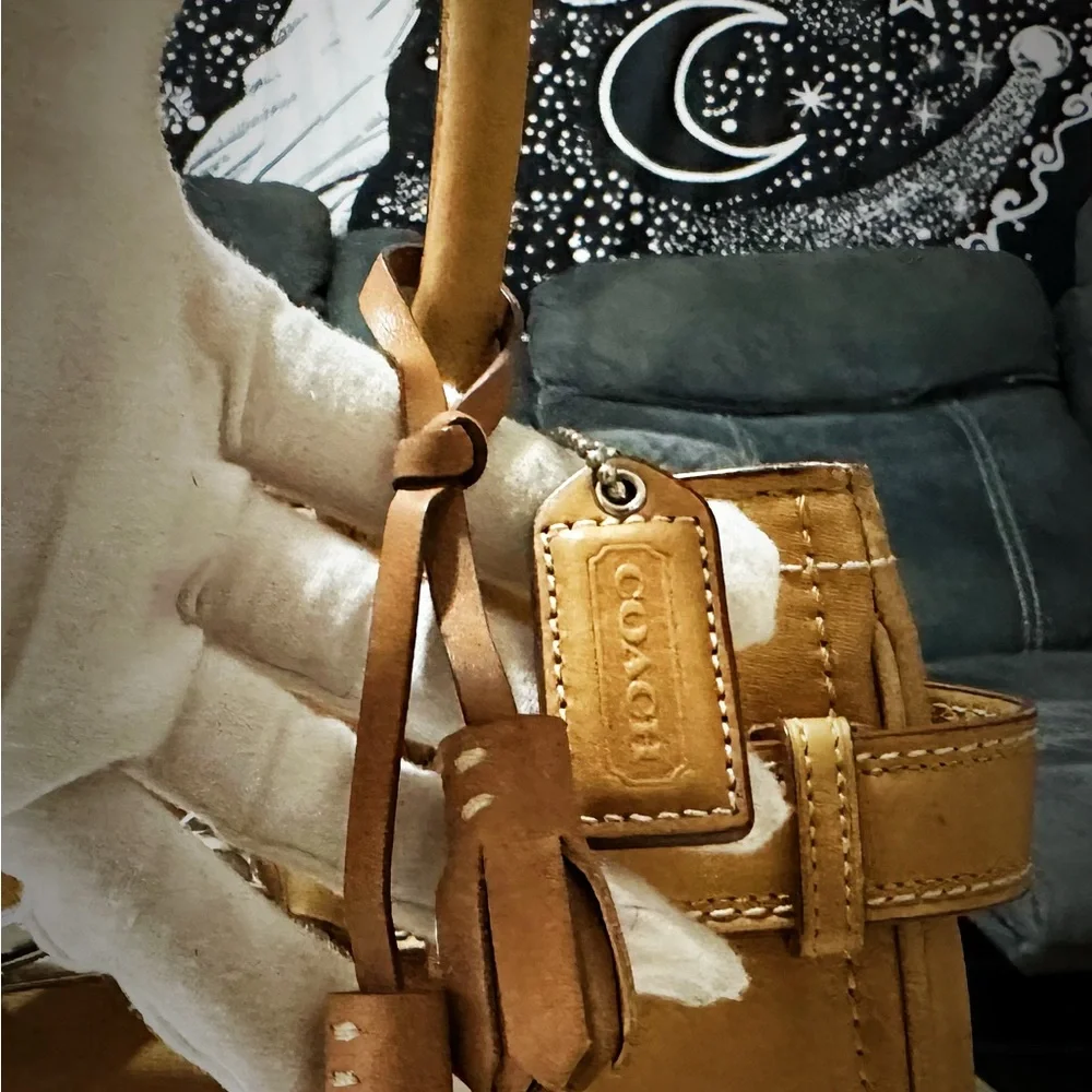 Vintage Coach tote bag shoulder bag Tan Leather 2007 - Picture 8 of 17